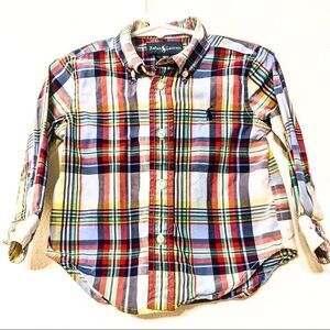 Ralph Lauren Spring Plaid Button-Down Sz 18M